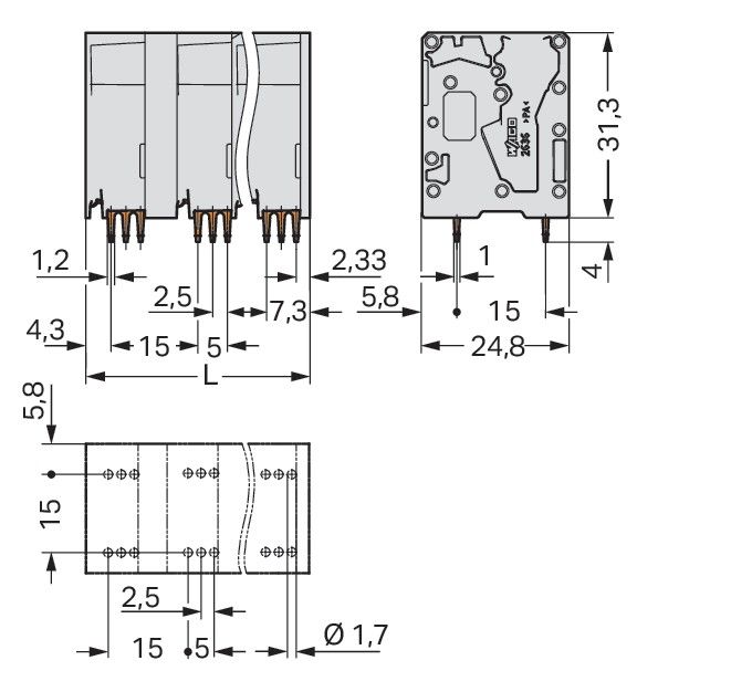 Leiterplattenklemme 2636-3352