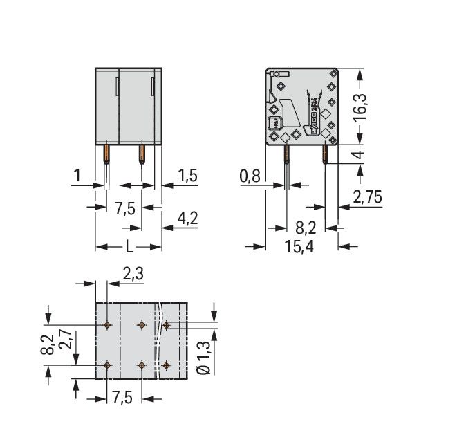 Leiterplattenklemme,4 mm² 2624-3302/000-004
