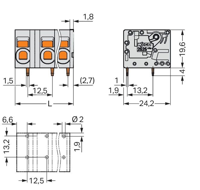 Leiterplattenklemme,6 mm² 2626-1352/000-023