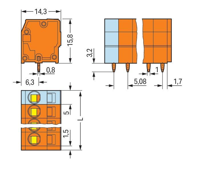 Leiterplattenklemme 739-155