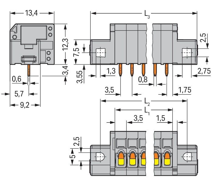 Leiterplattenklemme 739-304/001-000