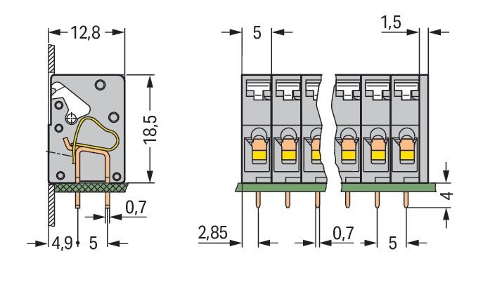 Leiterplattenklemme 741-106