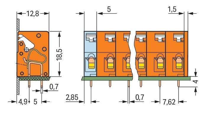Leiterplattenklemme 741-407