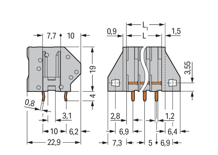 Leiterplattenklemme 745-102/005-000