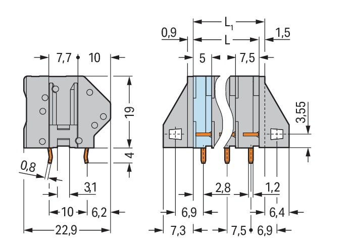 Leiterplattenklemme 745-152/005-000