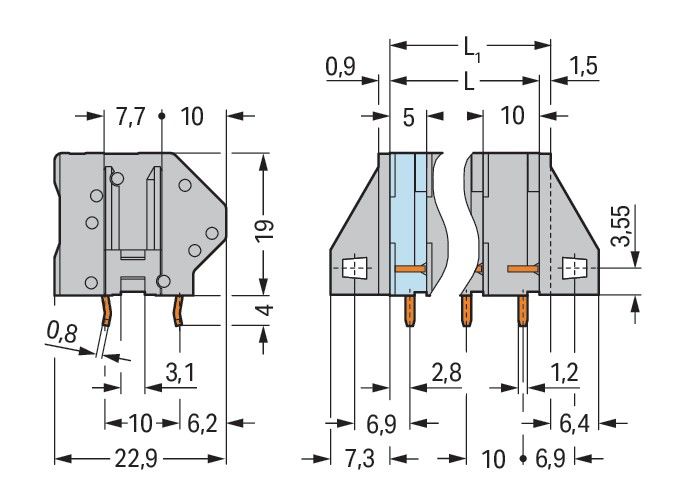 Leiterplattenklemme 745-208