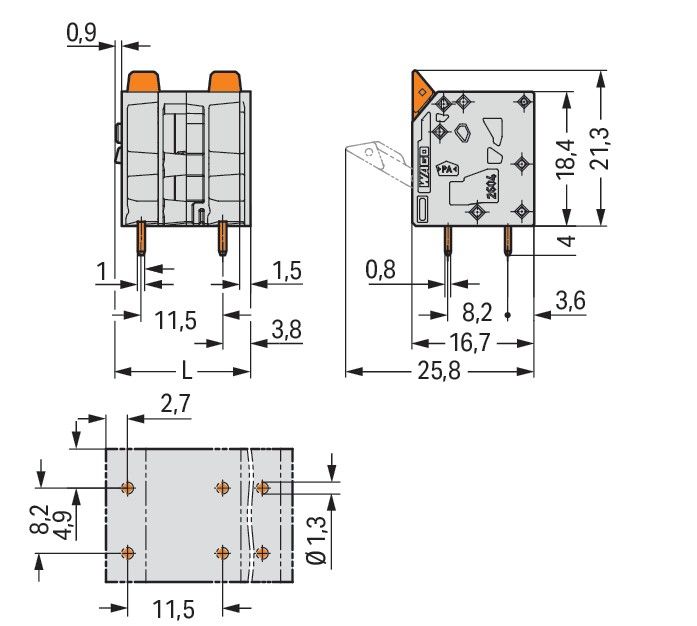 Leiterplattenklemme Hebel 2604-3506