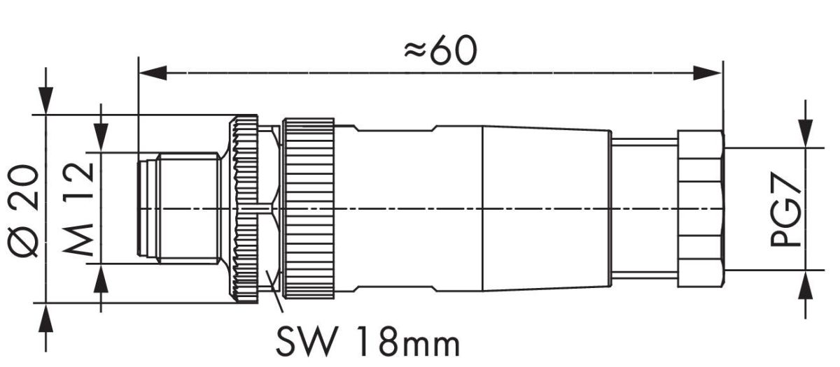 M12-Stecker axial 5-polig 756-9207/050-000