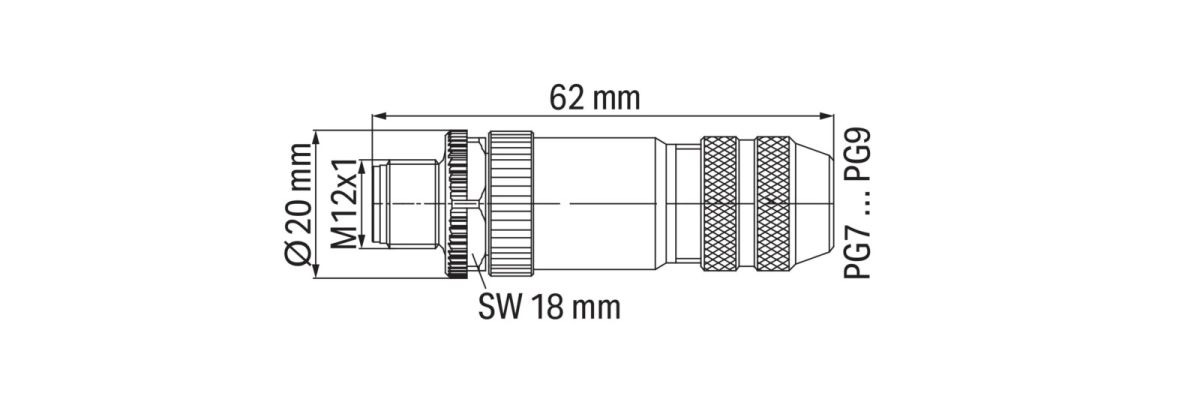 M12-Stecker axial 5-polig 756-9207/060-000