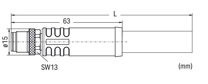 Power-Leitung M12L-St. 756-3503/050-100