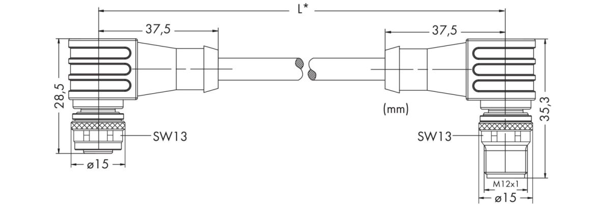 PROFIBUS-Leitung M12B-Bu. 756-1106/060-005