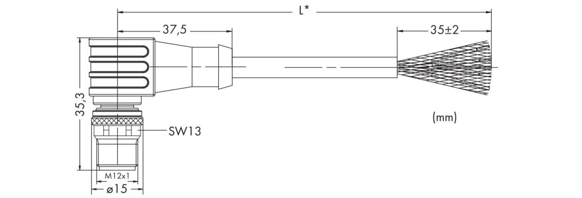 PROFIBUS-Leitung M12B-St. 756-1104/060-200