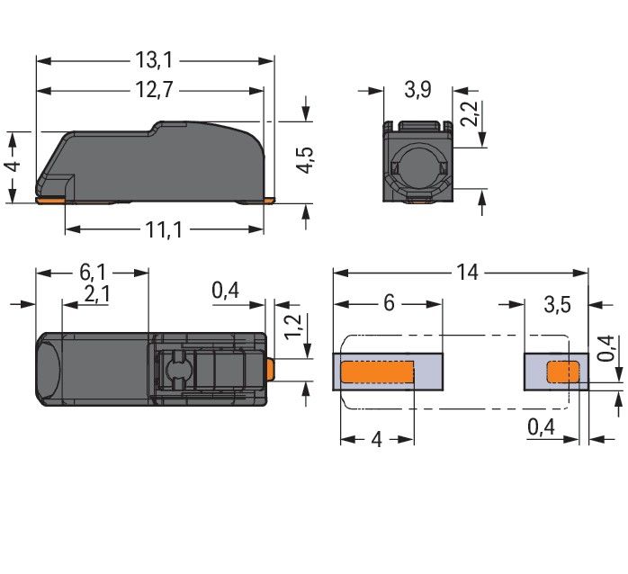 SMD-Leiterplattenklemme 2060-471/998-404