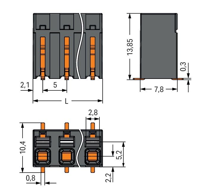SMD-Leiterplattenklemme 20863108700000900000