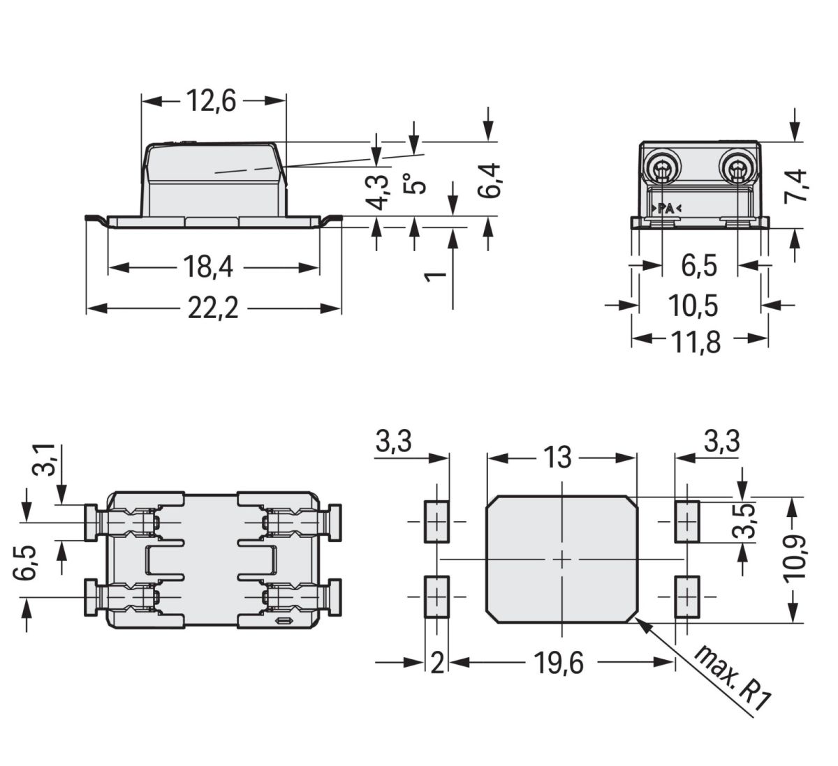 SMDThroughBoard-Leiterplk. 2070-462/998-406