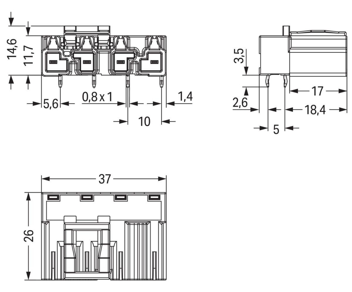 Stecker für Leiterplatten 770-874/011-000/073-