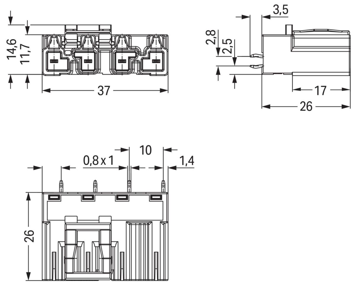 Stecker für Leiterplatten 770-874/072-000
