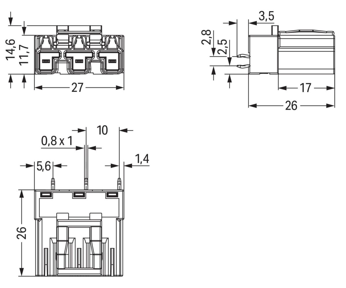 Stecker für Leiterplatten 770-893/082-000