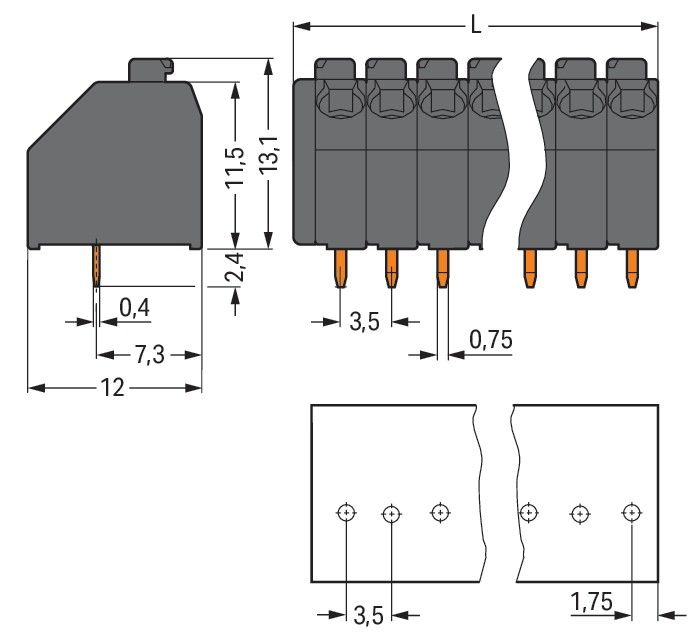 THR-Leiterplattenklemme 250-108/353-604