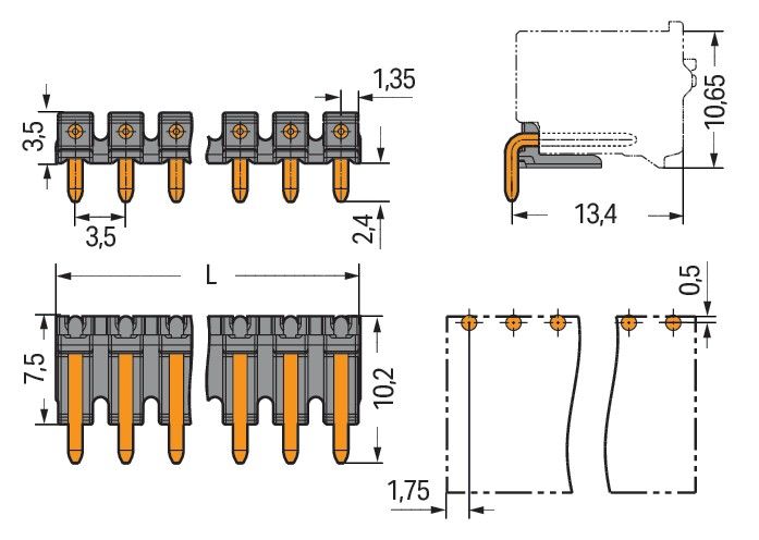 THR-Stiftleiste Lötstift 2091-1730/200-000