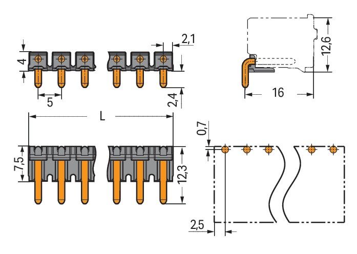 THR-Stiftleiste Lötstift 2092-1732/200-000
