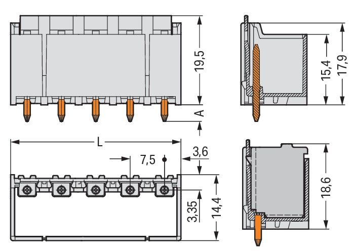 THR-Stiftleiste Lötstift 2092-3405/200-000