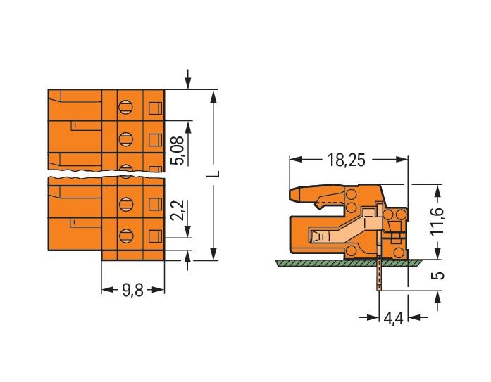 THT-Federleiste abgewink. 232-263