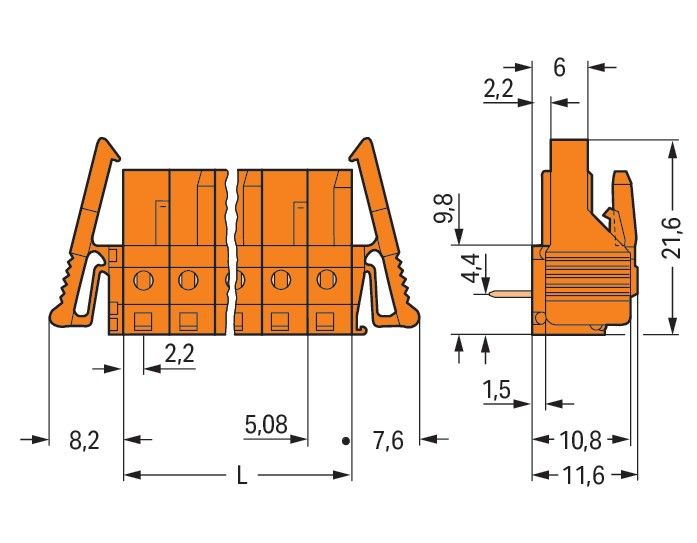 THT-Federleiste abgewink. 232-269/039-000