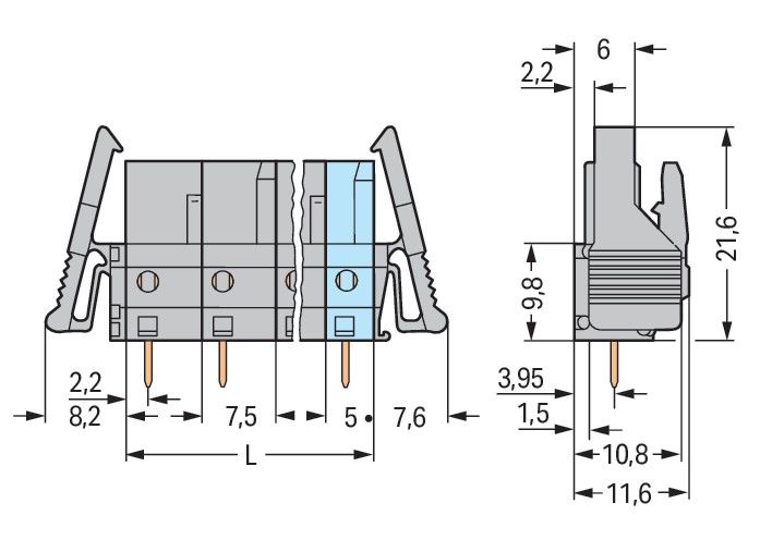 THT-Federleiste gerade 232-742/039-000