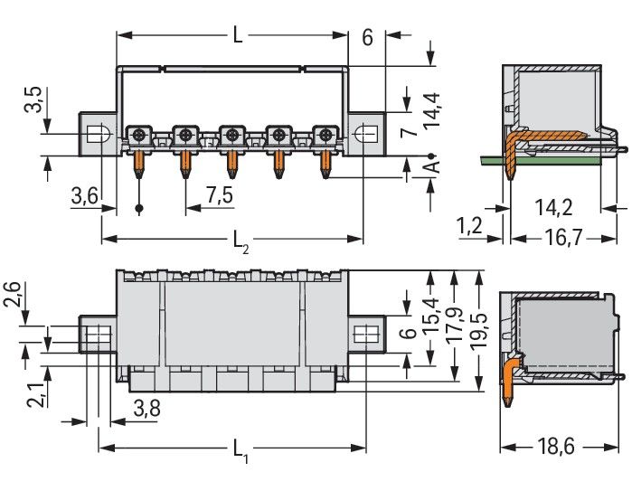THT-Stiftleiste Lötstift 2092-3423/005-000