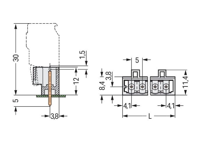 THT-Stiftleiste Lötstift 721-167/001-000