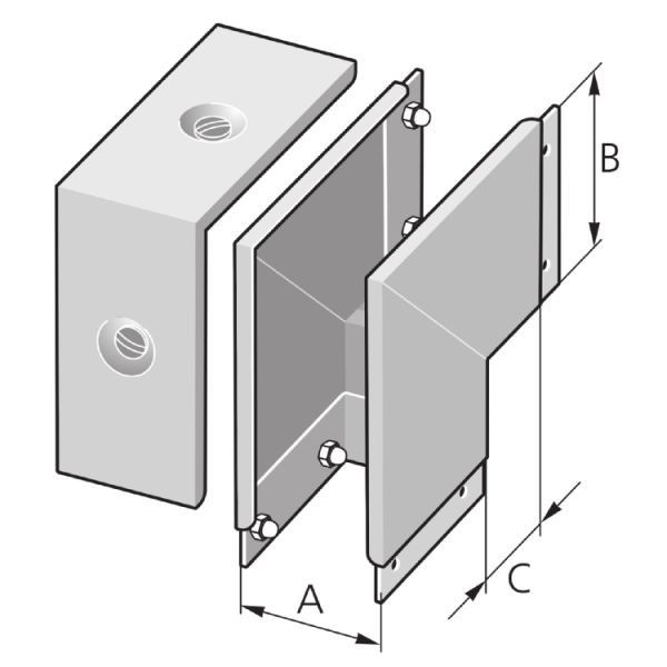Eckwinkel-Deckel EDA 150/100 S Eckwinkel-Deckel EDA 150/100 S