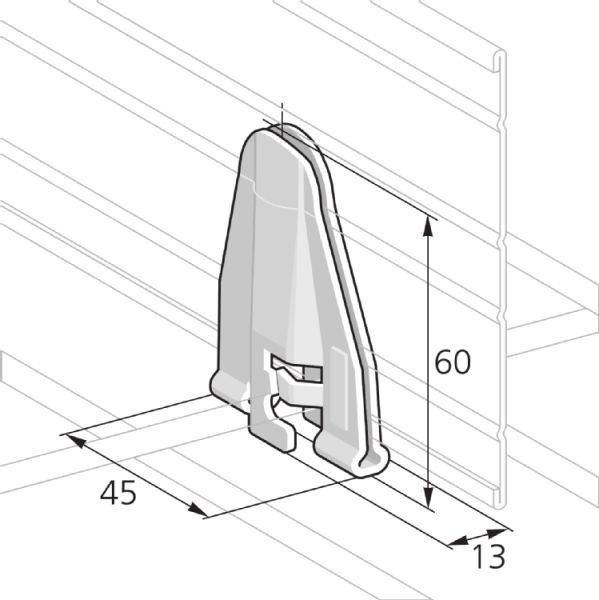 Halter für Trennwand GK HAT X67 S