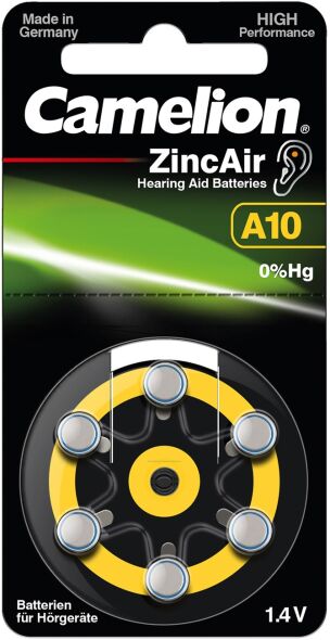 Hörgerätebatterie 1,4V A10 / ZL 10 / BP6 Hörgerätebatterie 1,4V A10 / ZL 10 / BP6