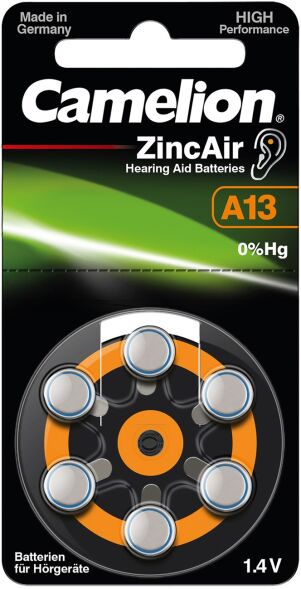 Hörgerätebatterie 1,4V A13 / ZL 13 / BP6 Hörgerätebatterie 1,4V A13 / ZL 13 / BP6