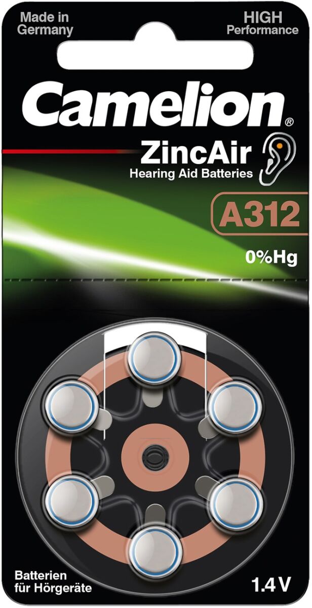 Hörgerätebatterie 1,4V A312 / ZL 312 / BP6