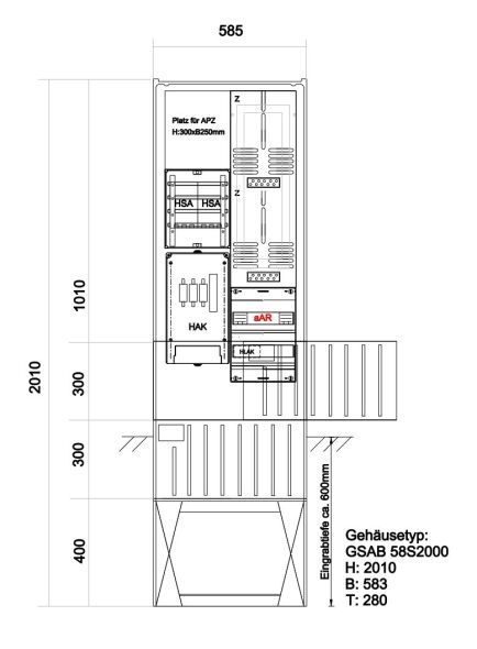 Zähleranschlusssäule 25.00.1P21-APZ Zähleranschlusssäule 25.00.1P21-APZ