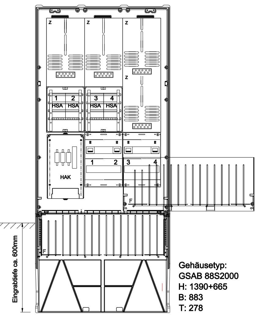 Zähleranschlußsäule 48.88.1P41HSA
