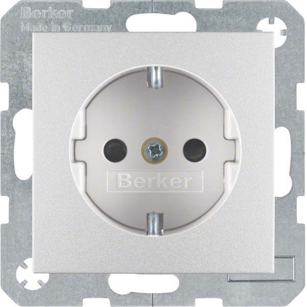 SCHUKO-Steckdose 47231404 alu matt lackiert SCHUKO-Steckdose 47231404 alu matt lackiert