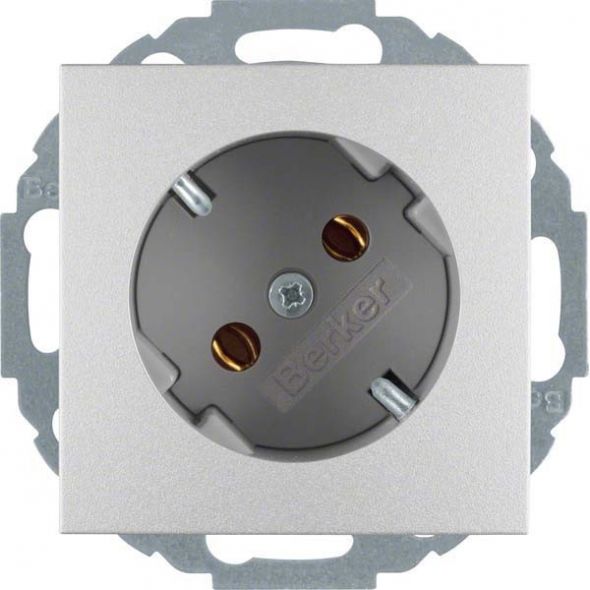 SCHUKO-Steckdose 47271404 alu matt lackiert SCHUKO-Steckdose 47271404 alu matt lackiert