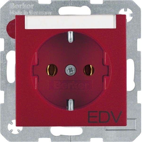 SCHUKO-Steckdose 47501915 rot matt Aufdruck EDV SCHUKO-Steckdose 47501915 rot matt Aufdruck EDV