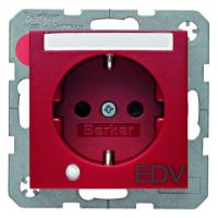 SCHUKO-Steckdose 41101915 rot matt Aufdruck EDV