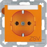 SCHUKO-Steckdose 47508914 orange glänzend Aufdruck ZSV