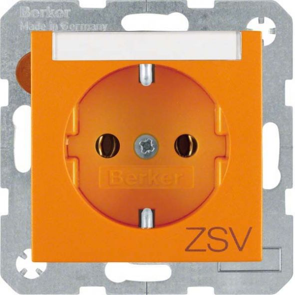 SCHUKO-Steckdose 47501914 orange matt Aufdruck ZSV