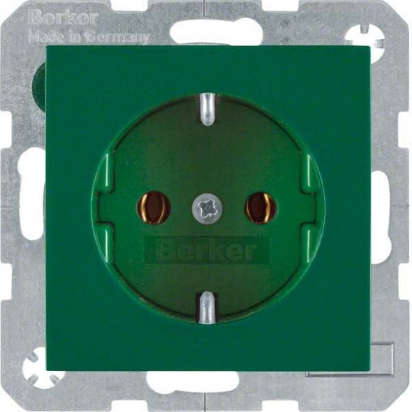 SCHUKO-Steckdose 47438913 grün glänzend