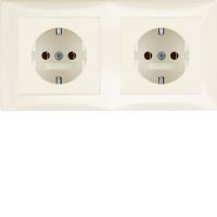 SCHUKO-Steckdose 2-fach 47208982 weiß glänzend