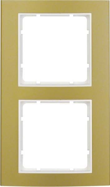 Rahmen 2-fach 10123046 alu gold polarweiß matt Rahmen 2-fach 10123046 alu gold polarweiß matt