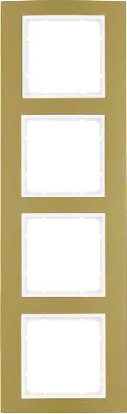 Rahmen 4-fach 10143046 alu gold polarweiß matt Rahmen 4-fach 10143046 alu gold polarweiß matt