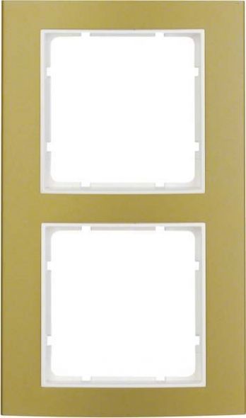 Rahmen 2-fach 10123046 alu gold polarweiß matt Rahmen 2-fach 10123046 alu gold polarweiß matt