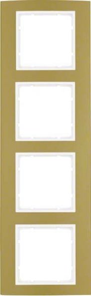 Rahmen 4-fach 10143046 alu gold polarweiß matt Rahmen 4-fach 10143046 alu gold polarweiß matt